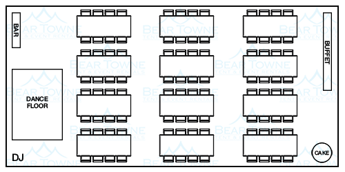 30' x 60' Tent Rental Table Layout